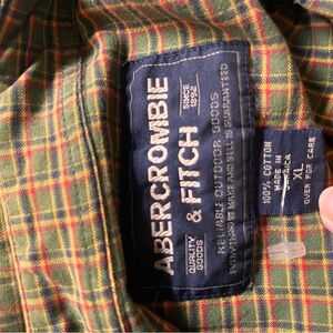 Abercrombie & Fitch Brand Oversized Green, Red, Yellow Classic Plaid Shirt